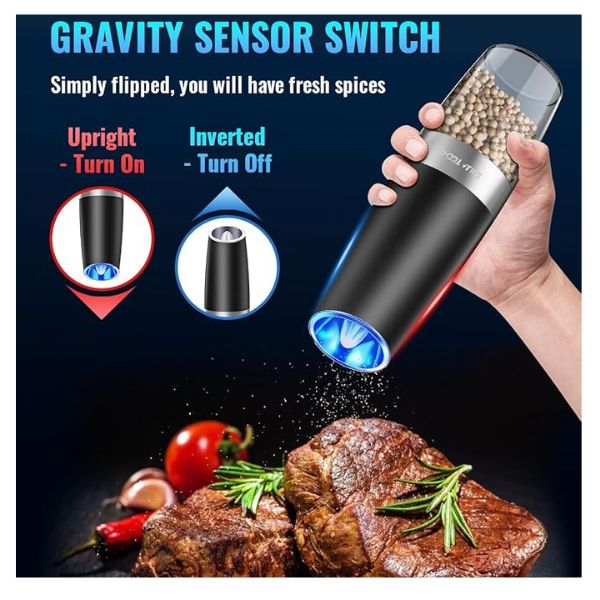 Electric Pepper and Salt Grinder Set