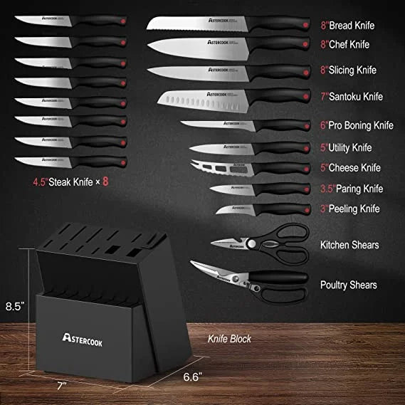 Astercook 21 Pieces Knife Set